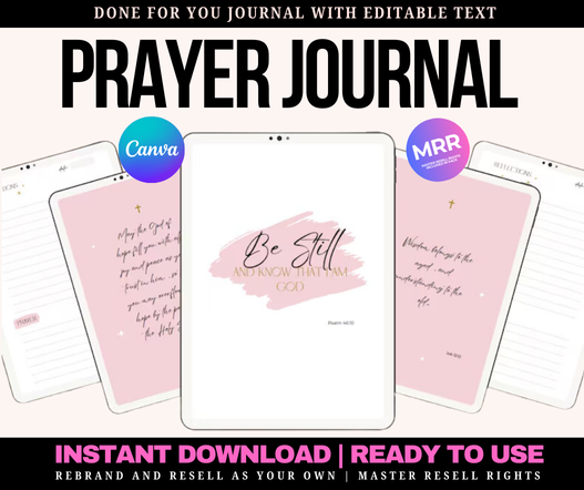 Bible Verse Prayer Journal PLR - 110-page daily devotional with 49-day prayer guide and resell rights