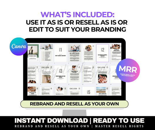 Conscious parenting eBook PLR bundle with mindfulness techniques and resell rights