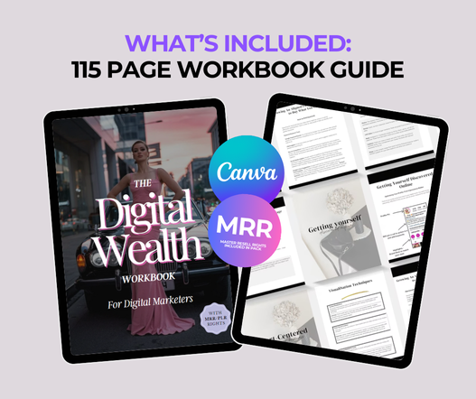 Digital Wealth Instagram business guide workbook with MRR rights for coaches and resellers