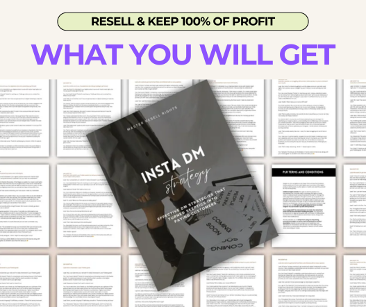 DM sales mastery training PLR - close deals via Instagram with objection handling