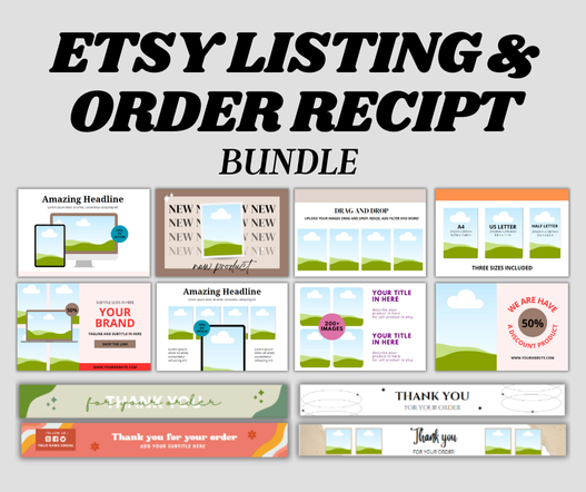 80 Etsy listing mockups with PLR MRR rights plus 40 order receipt templates