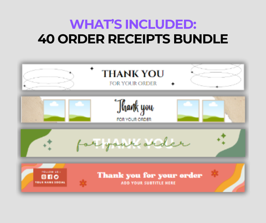 Branded Etsy order receipt templates for thank you messages and customer loyalty"