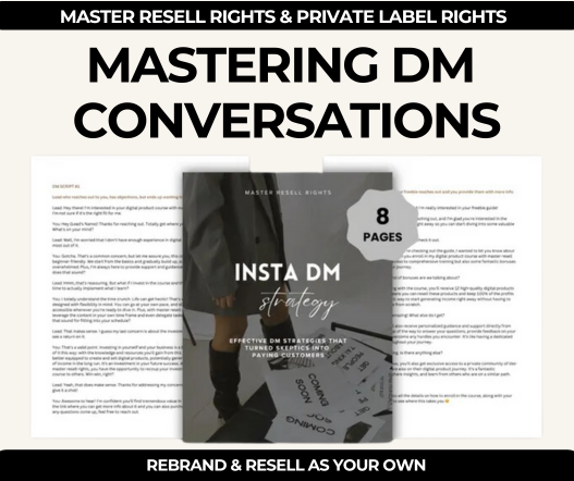 Instagram DM sales guide PLR with social selling conversation scripts and MRR rights