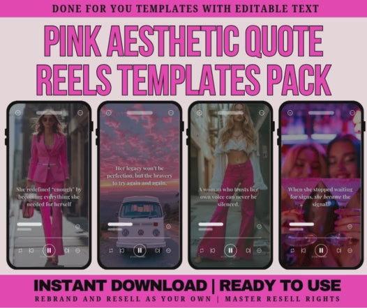 Pink Aesthetic Instagram Reels Templates Pack
