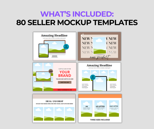 Professional Etsy product display mockups for digital and physical products