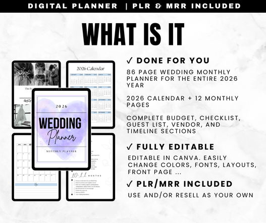 Wedding budget template and expense tracker printable pages - soft blue elegant design